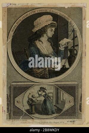 Marie Anne Charlotte Corday heretofore Darmans, 25 ans Banque D'Images