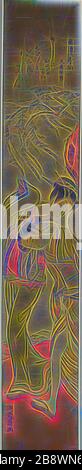 Poème de Bun’ya no Yasuhide, de la série à la mode six Immortal Poets (Furyu rokkasen), c. 1773/75, Isoda Koryusai, Japonais, 1735-1790, Japon, imprimé color woodblock, hashira-e, 28 1/4 x 4 3/4 in., repensé par Gibon, design de glanage chaleureux et gai de luminosité et de rayons de lumière. L'art classique réinventé avec une touche moderne. La photographie inspirée du futurisme, qui embrasse l'énergie dynamique de la technologie moderne, du mouvement, de la vitesse et révolutionne la culture. Banque D'Images