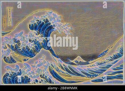 Tableau "Sous La Vague De Kanagawa" De Hokusai - Toile/cadre Prêt à Accrocher, Neuf