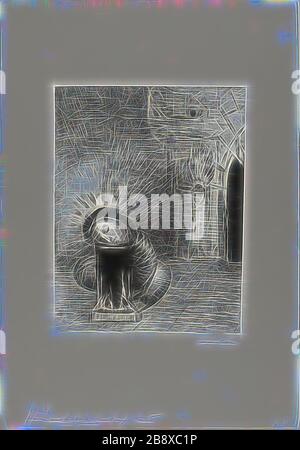 A long Chrysalis, la couleur du sang, plaque 2 de 6, 1889, Odilon Redon, Français, 1840-1916, France, Lithographe en papier noir sur ivoire de Chine posé sur papier ivoire de la ove, 260 × 195 mm (image/chine), 447 × 314 mm (feuille), repensé par Gibon, conception d'un brillant chaleureux et joyeux de la luminosité et des rayons de lumière radiance. L'art classique réinventé avec une touche moderne. La photographie inspirée du futurisme, qui embrasse l'énergie dynamique de la technologie moderne, du mouvement, de la vitesse et révolutionne la culture. Banque D'Images