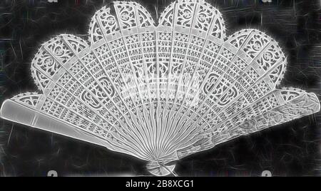 Fan, XIXe siècle, Inde, Inde, bois de santal sculpté, 19,1 cm (7 1/2 in.), réinventé par Gibon, design de gaie chaleureuse de luminosité et de rayons de lumière radiance. L'art classique réinventé avec une touche moderne. La photographie inspirée du futurisme, qui embrasse l'énergie dynamique de la technologie moderne, du mouvement, de la vitesse et révolutionne la culture. Banque D'Images