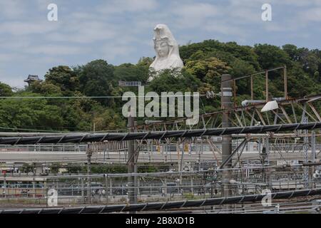 Ofuna/Japon, 20 mai 2019 : statue d'Ofuna Kannon dans le temple de Kannon-ji. Situé dans le district de Kamakura, au Japon. Banque D'Images