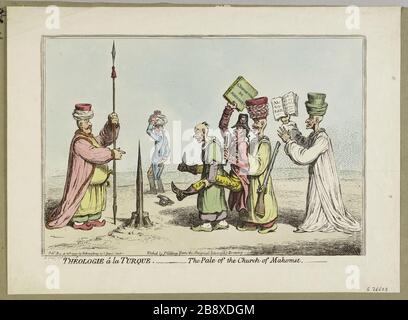THÉOLOGIE EN TURQUIE James Gillray (1757-1815). 'Théologie à la Turque'. Eau-forte couleur, 1799. Paris, musée Carnavalet. Banque D'Images