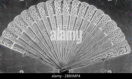 Fan, XIXe siècle, Inde, Inde, bois de santal sculpté, 22,2 cm (8 3/4 in.), réinventé par Gibon, design de gaie chaleureuse de luminosité et de rayons de lumière radiance. L'art classique réinventé avec une touche moderne. La photographie inspirée du futurisme, qui embrasse l'énergie dynamique de la technologie moderne, du mouvement, de la vitesse et révolutionne la culture. Banque D'Images