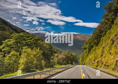 Mt Armstrong, Mt Kaye, Haast Pass Highway, près de Gates of Haast Bridge, Young Range, Mt aspirant Natl Park, région de la côte ouest, Île du Sud Nouvelle-Zélande Banque D'Images