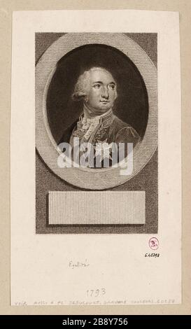 Portrait du duc d'Orléans Philippe Egalité trois quarts à droite dans une médaillon Banque D'Images