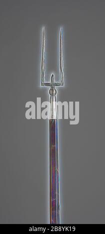 Military Fork, 1600/1700, français, France, acier et bois (pin moderne), lame avec douille L. 29.8 cm (11 3/4 in.), repensée par Gibon, design de gaieté chaleureuse et gaie de la luminosité et des rayons de lumière radiance. L'art classique réinventé avec une touche moderne. La photographie inspirée du futurisme, qui embrasse l'énergie dynamique de la technologie moderne, du mouvement, de la vitesse et révolutionne la culture. Banque D'Images