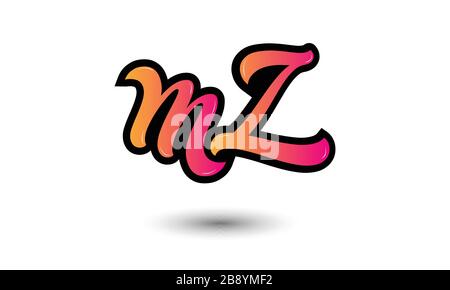 Logo MZ Letter. Illustration vectorielle du logo de la lettre MZ - Vector Illustration de Vecteur