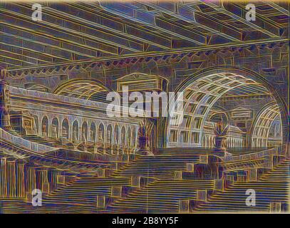 Mausolée souterraine, 1780/1790, Pietro di Gottardo Gonzaga, italien, 1751-1831, Italie, encre et pinceau plume et noir, gris et coloré, sur graphite, sur papier ivoire couté, 343 x 470 mm, réinventé par Gibon, design de glanissement chaleureux et gai de lumière radiance. L'art classique réinventé avec une touche moderne. La photographie inspirée du futurisme, qui embrasse l'énergie dynamique de la technologie moderne, du mouvement, de la vitesse et révolutionne la culture. Banque D'Images