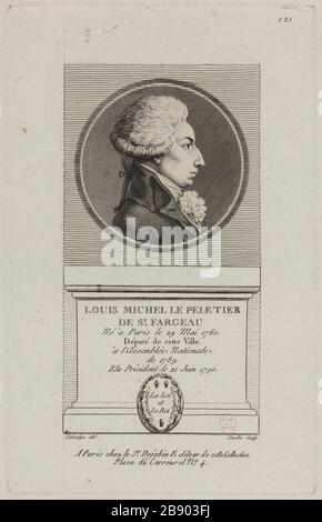 Michel le Peletier de Saint Fargeau, député de Paris. Wilbrode-Magloire-Nicolas Courbe. 'Louis Michel le Peletier de St Fargeau, entré de Paris'. Physionotraces. Paris, musée Carnavalet. Banque D'Images