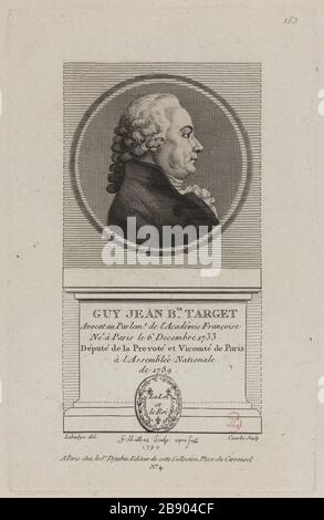 Guy Jean-Baptiste Target, membre de Prévoté et Viscount de Paris à l'Assemblée nationale en 1789. Wilbrode-Magloire-Nicolas Courbe (né en 1754). 'Guy Jean-Baptiste Target, saisi de la Prévoté et Vicomte de Paris à l'Assemblée nationale de 1789'. Physionotrace. Paris, musée Carnavalet. Banque D'Images