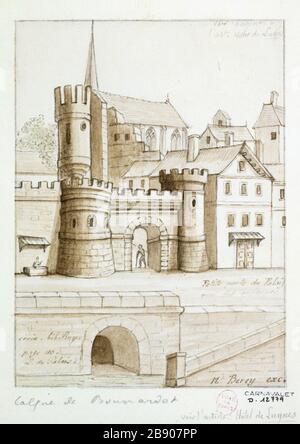 Palais de justice Alfred Bonnardot (1808-1884). Palais de Justice. Panache et lavis sur papier fin, 1801-1900. Paris, musée Carnavalet. Banque D'Images