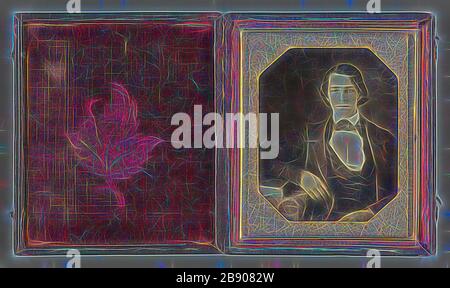 Sans titre, 1839/99, éventuellement William J. Shew, américain, 1820–1903, États-Unis, Daguerréotype, 8,1 x 7 cm (plaque), 9,3 x 8,2 x 1,4 cm (boîte), réinventé par Gibon, design de glanissement chaleureux et gai de luminosité et de rayons de lumière radiance. L'art classique réinventé avec une touche moderne. La photographie inspirée du futurisme, qui embrasse l'énergie dynamique de la technologie moderne, du mouvement, de la vitesse et révolutionne la culture. Banque D'Images