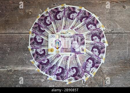 2020 polymère £20 livres de billets Banque D'Images