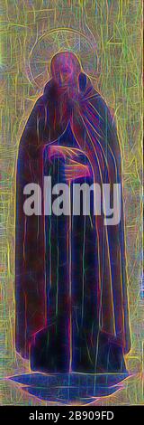 Saint Anthony Abbot, 1440/41, FRA Angelico (Guido di Pietro), italien, ch. 1395/1400–1455, Italie, Tempera sur panneau, 39,4 × 14,0 cm (15 1/2 × 5 1/2 in.), repensé par Gibon, design de gaie chaleureuse de luminosité et de rayons de lumière radiance. L'art classique réinventé avec une touche moderne. La photographie inspirée du futurisme, qui embrasse l'énergie dynamique de la technologie moderne, du mouvement, de la vitesse et révolutionne la culture. Banque D'Images