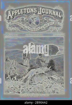 L'artiste dans le pays, publié le 19 juin 1869, Winslow Homer (américain, 1836-1910), publié par Appletons’s Journal (américain, 1869-1881), États-Unis, gravure en bois sur papier, 159 x 168 mm (image), 272 x 193 mm (feuille), repensée par Gibon, design de gaieté chaleureuse et gaie de rayons de lumière. L'art classique réinventé avec une touche moderne. La photographie inspirée du futurisme, qui embrasse l'énergie dynamique de la technologie moderne, du mouvement, de la vitesse et révolutionne la culture. Banque D'Images