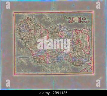 Carte, Irlandiæ regnum, Gerard Mercator (1512-1594), imprimé Copperplate, repensé par Gibon, design de glanissement chaleureux et gai de la luminosité et des rayons de lumière radiance. L'art classique réinventé avec une touche moderne. La photographie inspirée du futurisme, qui embrasse l'énergie dynamique de la technologie moderne, du mouvement, de la vitesse et révolutionne la culture. Banque D'Images