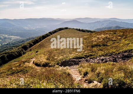 La route de Mieczysław Orłowicz Pass à Smerek dans les montagnes de Bieszczady en Pologne Banque D'Images