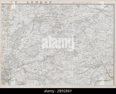 Ne LONDON Essex Epping Forest Chelmsford Thames Estuaire. WELLER 1868 ancienne carte Banque D'Images