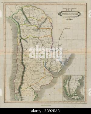 Bolivie ou Haut-Pérou. Chili. Les provinces Unies de la Plata. Carte LIZARS 1842 Banque D'Images