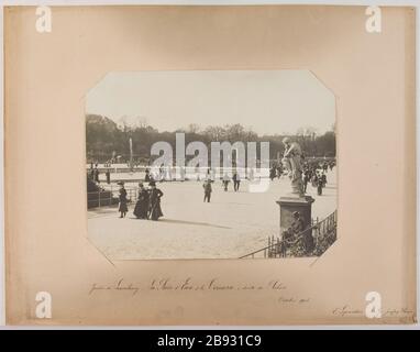 Jardin du Luxembourg. Derrière la fontaine Medici. / octobre 1906. L'étang et la terrasse sur la droite du Palais Bourbon, les Jardins du Luxembourg, 6ème arrondissement, Paris la pièce d'eau et la terrasse à droite du Palais Bourbon, jardin du Luxembourg. Paris (VIème arr.). Photo d'E. Lepeintur. Rage au gélatino-bromure d’argent, octobre 1906. Paris, musée Carnavalet. Banque D'Images