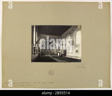 Ancienne maison de l'enfant Jésus - Hôpital pour enfants malades - / intérieur de la chapelle actuelle. Intérieur de la chapelle de l'Hôpital Necker-enfants Malades, 15ème arrondissement, Paris Monsieur de la chapelle actuelle de l'hôpital Necker-enfants malades (ancienne maison de l'enfant-Jésus). Paris (XVe arr. ). Photo de Jean Barry. Rage au gélatino-bromure d'argent. Paris, musée Carnavalet. Banque D'Images