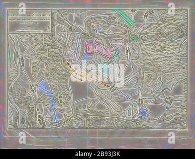 Bataille de Zorndorf, Plan de la bataille de Zorndorf 1758, signé: F. Wexelberg scul, PL. XVII, Wexelberg, C. F. (sc.), Antoine Henri de Jomini : sécurité des grandes opérations militaires. Atlas. [S.l.]: [s. N.], [18--], repensé par Gibon, design de glanissement chaleureux et joyeux de la luminosité et des rayons de lumière radiance. L'art classique réinventé avec une touche moderne. La photographie inspirée du futurisme, qui embrasse l'énergie dynamique de la technologie moderne, du mouvement, de la vitesse et révolutionne la culture. Banque D'Images