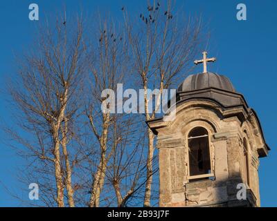 Clocher de l'église orthodoxe grecque Ayia Efimia, Kadikoy, Istanbul, Turquie Banque D'Images