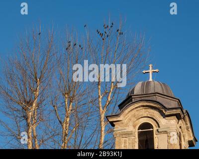 Clocher de l'église orthodoxe grecque Ayia Efimia, Kadikoy, Istanbul, Turquie Banque D'Images