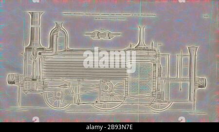 Moteur de réservoir de moteur tendre construit par Gebr. Scharp, longueur moyenne de la locomotive de Sharp, Roberts and Company à Manchester, signé: Heustinger c., W, Lith., v, J. Lehnhardt, Publisher c., CH. W. Kreidel, plate III, après p. 175, Heustinger von Waldegg, Edmund, Lith. Anstalt von J. Lehnhardt (lith.), Christian Wilhelm Kreidel Verlag (dir.), Edmund Heustiger von Waldegg, Wilhelm Clauss: Abbildung und Beschreibung der Locomotive-Maschine: Nden besten und neuesen Constructionen: unter Benenglung der Werischen der Werischen von Schöder, le Schöderen und Schöder, le Schöffen von Schöder, Kingen und Schöder, Kingen und Käuschen von Schöder Banque D'Images