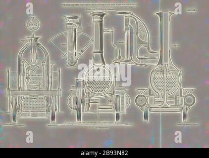 Machine à roues couplées sur le main-Weserbahn, construite par E. Kessler dans Carlsruhe 3, Locomotive à roues couplées après la méthode de construction de E. Kessler dans Karlsruhe, signée: Heusinger v., W, Lith., v, J. Lehnhardt, Publisher v., CH. W. Kreidel, plate XVII, après p. 175, Heustinger von Walg, Edmund von Walg. Anstalt von J. Lehnhardt (lith.), Christian Wilhelm Kreidel Verlag (éd.), Edmund Heustiger von Waldegg, Wilhelm Clauss: Abbildung und Beschreibung der Locomotive-Maschine: Nden besten und neuesen Constructionen: unter Benengllung der Werischen, près de Tredach, Kin, Künden, Kenzen, Kenzen, Banque D'Images