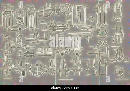 Tubes d'arrivée de vapeur, appareils de régulation ..., tubes d'arrivée de vapeur, tubes de sortie de vapeur, souffleuses et appareils de régulation pour locomotives, signés: Heustinger v. Chr., W, Lith., v, J. Lehnhardt, Publisher v., CH. W. Kreidel, plate XXVII, après p. 175, Heustininger von Waldegg, Edmund, Lith. Anstalt von J. Lehnhardt (lith.), Christian Wilhelm Kreidel Verlag (dir.), Edmund Heustiger von Waldegg, Wilhelm Clauss: Abbildung und Beschreibung der Locomotive-Maschine: Nden besten und neuesen Constructionen: unter Benenglung der Werischen der Werischen und Kingzchen von Kingen, der Schöder, Kenzen und Kenzen und Kenzen Banque D'Images