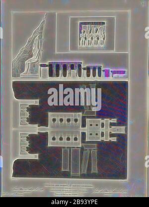 Spéos de Phré, dans Abu-Sembil 2, sections transversales du Grand Temple d'Abu Simbel, signé : E. Prisse (DEL.), Bury (chabp.), fig. 26, p. 119, Prisse, E (DEL.), Bury, J. (chabp.), 1853, Jules Gailhabaud : monuments anciens et modernes. BD 1. Paris : Librairie de Firmin Didot frères, 1853 ans, réimaginé par Gibon, design chaleureux et gai, lumineux et lumineux. L'art classique réinventé avec une touche moderne. Photographie inspirée par le futurisme, embrassant l'énergie dynamique de la technologie moderne, le mouvement, la vitesse et révolutionnez la culture. Banque D'Images