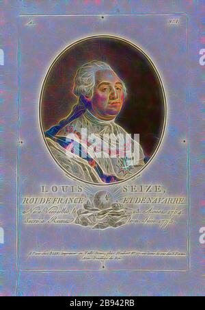 Louis seize, roi de France et de Navarre, Louis XVI, roi de France et de Navarre, signé : Bernard (DEL.), Ridé (chabot.), Blin (chez), UN no 1, Bernard (DEL.), Ridé (sc.), Blin (chez), Antoine François Sergent-Marceau : portraits des grands hommes, femmes illustres et sujets immortalisables de France : graviers et encore réalisés en couleurs. Dédé au ROI. BD 1. Paris : chez Blin, imprimerie en taille-douce, [1786-1792], réimaginé par Gibon, design chaleureux et joyeux, lumineux et lumineux. L'art classique réinventé avec une touche moderne. Photographie inspirée par le futurisme, embrassant l'énergie dynamique Banque D'Images