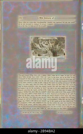 D'une vignette dans la page de titre de l'archevêque Sancroft Sermon sur le feu de Londres, gravé par Holar en 1666, Burning Old St Paul's Cathedral à Londres en 1666, signé : W. Holar fecit A. 1666, gravé par W. Find, publié par Lackington & Co. Et Longman & Co., PL. XLV, p. 124, Holar, Wenzel (fec), Finden, W. (gravure), Lackington & Co (publ.), Longman & Co. (Publ.), William Dugdale, Henry Ellis : l'histoire de la cathédrale Saint-Paul à Londres, de sa fondation : extrait de chartes originales, de disques, de livres-liger et d'autres manuscrits. Londres : imprimé pour Lackington, Hughes, H. Banque D'Images