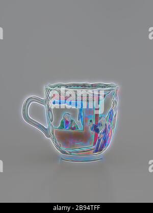 Tasse à thé, XVIIIe siècle, procelain avec verglas multicolore, 2-9/16 x 2-5/8 (diam.) in., art asiatique, repensé par Gibon, design de gaieté chaleureuse et gaie de luminosité et rayons de lumière radiance. L'art classique réinventé avec une touche moderne. La photographie inspirée du futurisme, qui embrasse l'énergie dynamique de la technologie moderne, du mouvement, de la vitesse et révolutionne la culture. Banque D'Images