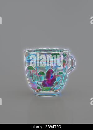 Tasse à thé, XVIIIe siècle, procelain avec verglas multicolore, 2-9/16 x 2-5/8 (diam.) in., art asiatique, repensé par Gibon, design de gaieté chaleureuse et gaie de luminosité et rayons de lumière radiance. L'art classique réinventé avec une touche moderne. La photographie inspirée du futurisme, qui embrasse l'énergie dynamique de la technologie moderne, du mouvement, de la vitesse et révolutionne la culture. Banque D'Images