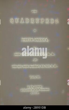 Le QUADRUPEDS d'Amérique du Nord (volume 2), John James Audubon (américain, 1785-1851), 1849-1854, encre sur papier, volume lié, 10-1/2 x 7-1/2 x 1-5/8 in., repensé par Gibon, design de glanissement chaud et gai radiance. L'art classique réinventé avec une touche moderne. La photographie inspirée du futurisme, qui embrasse l'énergie dynamique de la technologie moderne, du mouvement, de la vitesse et révolutionne la culture. Banque D'Images