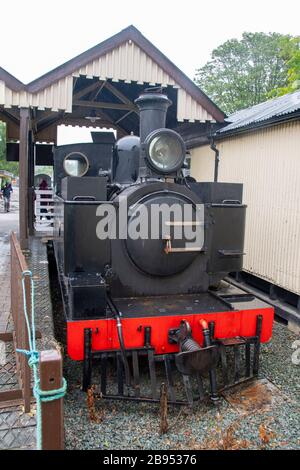 No 14, chemin de fer du gouvernement de la Sierra Leone 2-6-2 T, moteur à vapeur sur un affichage statique au Welshpool & Llanfair Light Railway, Welshpool, Powys, Pays de Galles Banque D'Images