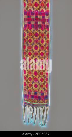 Wrapper cérémonial, fin du XIXe siècle - début du XXe siècle, coton, 62 x 8-1/2 in., textile et Fashion Arts, repensé par Gibon, design de gai gai chaud de luminosité et de rayons de lumière radiance. L'art classique réinventé avec une touche moderne. La photographie inspirée du futurisme, qui embrasse l'énergie dynamique de la technologie moderne, du mouvement, de la vitesse et révolutionne la culture. Banque D'Images