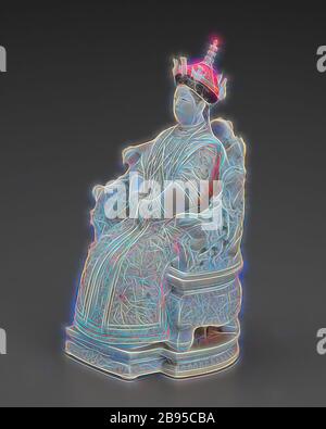 Dame assise, ivoire, 7-3/8 in., art asiatique, réinventé par Gibon, design de gaie chaleureuse de luminosité et de rayons de lumière radiance. L'art classique réinventé avec une touche moderne. La photographie inspirée du futurisme, qui embrasse l'énergie dynamique de la technologie moderne, du mouvement, de la vitesse et révolutionne la culture. Banque D'Images