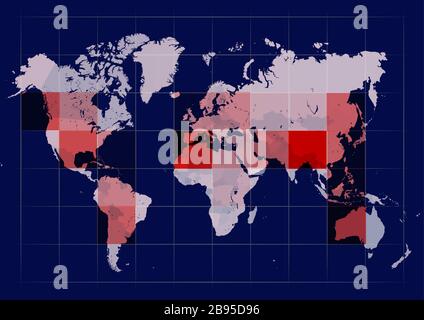 Coronavirus foci sur la carte du monde, COVID-19 2019-nCoV virus se propageant autour de la planète, bannière pour les nouvelles de rupture sur le virus corona, contexte médical Illustration de Vecteur