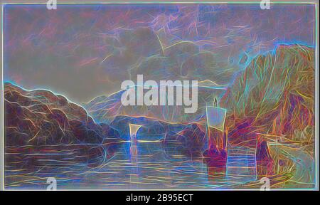 Dynamitage de St. Vincent's Rock, Clifton, John Sell Cotman (britannique, 1782-1842), vers 1830, aquarelle avec des touches de gomme arabique sur crayon sur papier blanc cassé, 13-1/2 x 22-3/4 in., repensée par Gibon, conception de glawing chaud et gai de lumière rayance. L'art classique réinventé avec une touche moderne. La photographie inspirée du futurisme, qui embrasse l'énergie dynamique de la technologie moderne, du mouvement, de la vitesse et révolutionne la culture. Banque D'Images