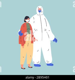 Concept de l'illustration de la quarantaine du coronavirus Illustration de Vecteur