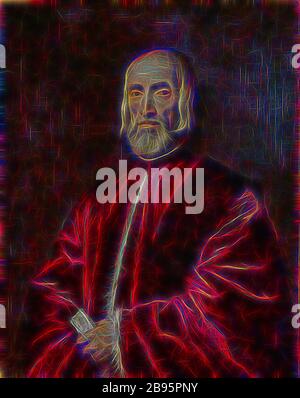 Portrait d'Andrea de' Franceschi, Atelier de Titien (italien, environ 1487-1576), vers 1550, huile sur toile, 34 x 27 po. (toile) 44-5/8 x 37-1/2 in. (Encadré), peinture et sculpture européenne avant 1800, repensée par Gibon, design de gaie chaleureuse de luminosité et de rayons de lumière radiance. L'art classique réinventé avec une touche moderne. La photographie inspirée du futurisme, qui embrasse l'énergie dynamique de la technologie moderne, du mouvement, de la vitesse et révolutionne la culture. Banque D'Images