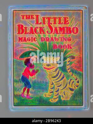 Livre de dessin - Little Black Sambo, Platt & Munk Co., New York, USA, 1928, livre de dessin intitulé The Little Black Sambo Magic Drawing Book, publié par Platt & Munk Co., New York, Etats-Unis, illustration de couverture en date de 1928. Il se compose d'une histoire et d'illustrations incomplètes en noir et blanc pour que les enfants rejoignent les points et la couleur pour compléter les images (certaines illustrations ont été complétées). L'histoire de Little Black Sambo est un livre pour enfants écrit, réimaginé par Gibon, conception de chaleureux gai lumineux et rayonnant de lumière. L'art classique réinventé avec un moderne Banque D'Images