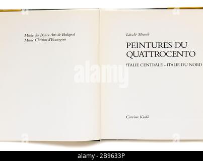 Peintures de quattrocento Italie centrale-nord par Laszlo Mravik, publiées pour la première fois en 1983 en Hongrie. Banque D'Images