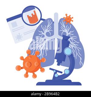 Nouvelles et statistiques illustration du concept de coronavirus COVID-19 ou nouveau virus de la pneumonie. Illustration de Vecteur