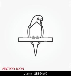 Icône Parrot. Icône représentant un motif abstrait et silhouette d'oiseau Illustration de Vecteur