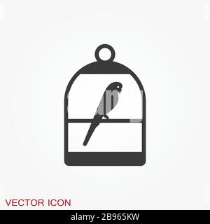 Icône Parrot. Icône représentant un motif abstrait et silhouette d'oiseau Illustration de Vecteur